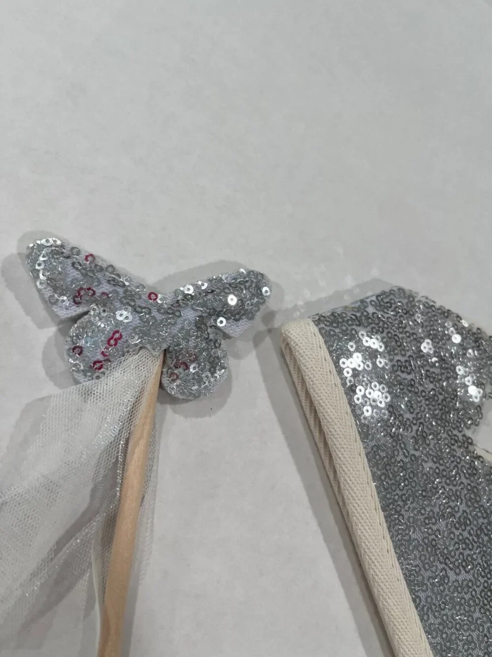 Girl - NWT Noralee Crown & Wand in Silver Sequin | Dress up set
